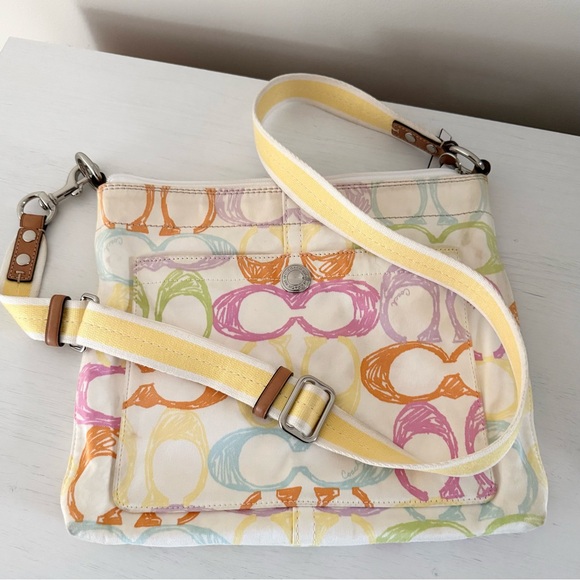 Coach Handbags - Coach Y2K Multicolor Scribble Print XL Swing Pack
